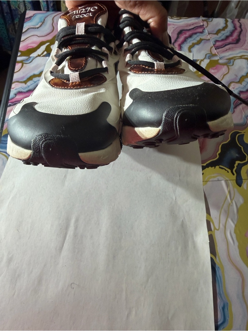 Nike Air Max 270 React Tortoise Shell Sail Size 7 - Picture 8 of 16